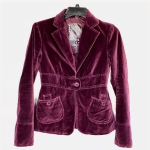 BB Dakota Purple Velvet Jacket SZ XS